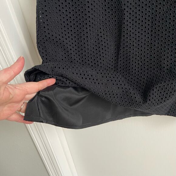 J. Crew Black Eyelet A line Dress Women's size 2 - Picture 2 of 10